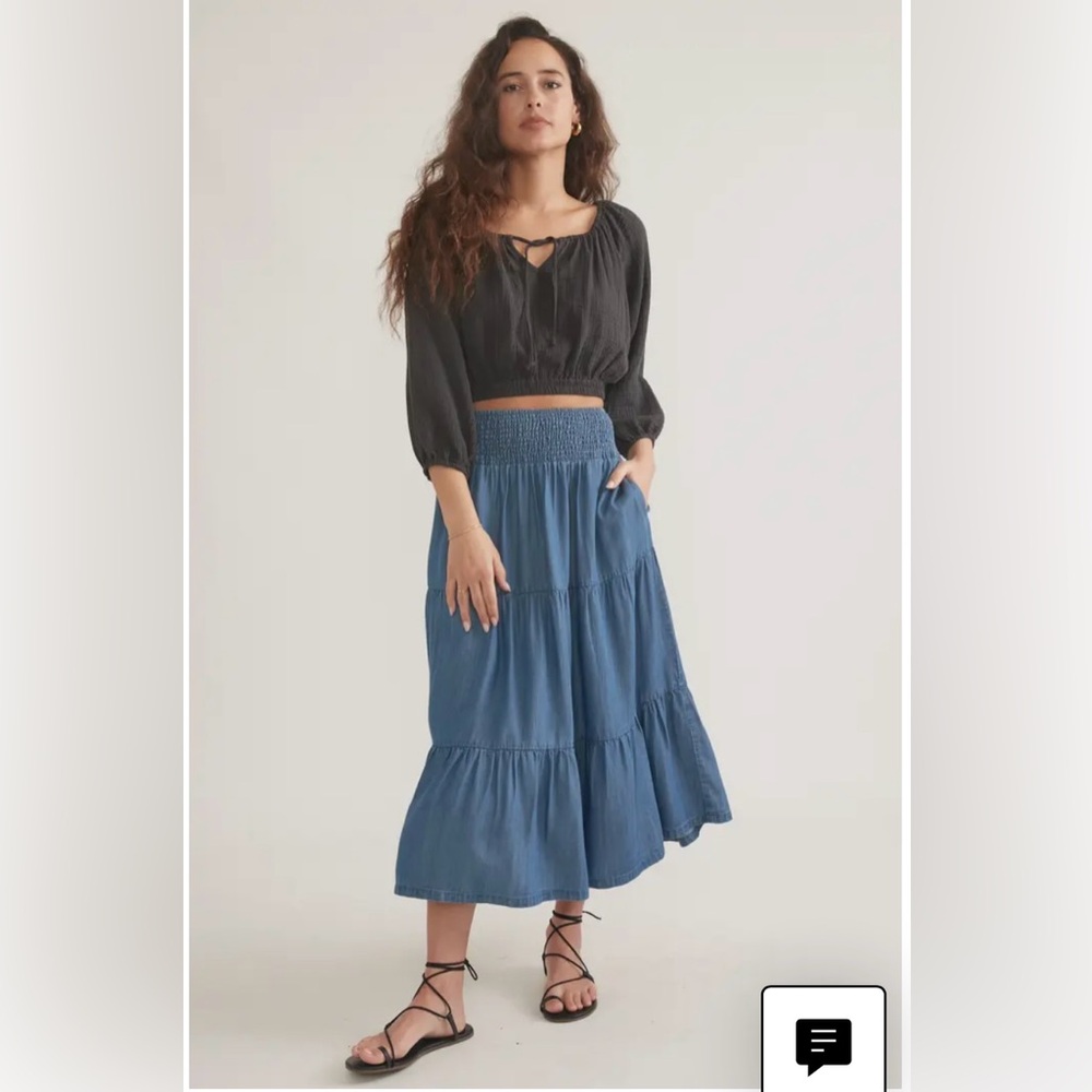 New Without Tags Marine Layer Denim tiered skirt XS